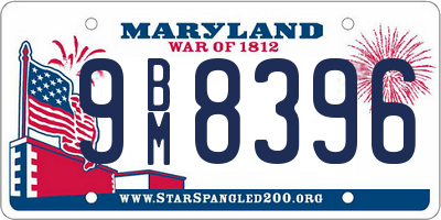 MD license plate 9BM8396