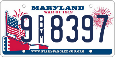 MD license plate 9BM8397