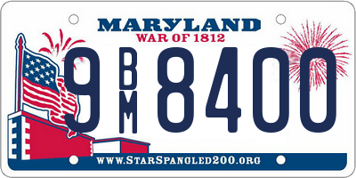 MD license plate 9BM8400