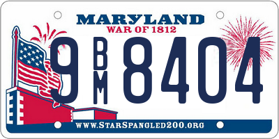 MD license plate 9BM8404