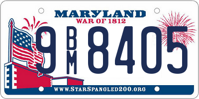 MD license plate 9BM8405