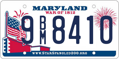 MD license plate 9BM8410