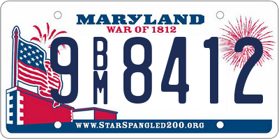 MD license plate 9BM8412