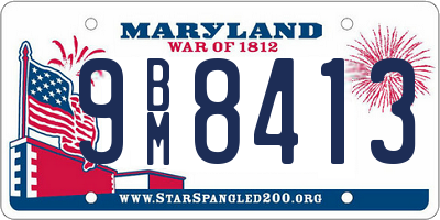 MD license plate 9BM8413