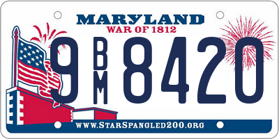 MD license plate 9BM8420