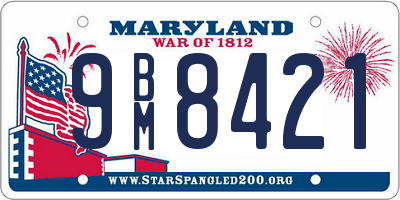 MD license plate 9BM8421