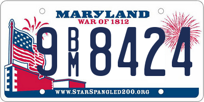 MD license plate 9BM8424