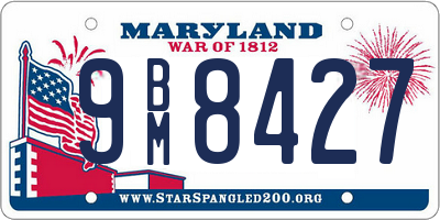 MD license plate 9BM8427