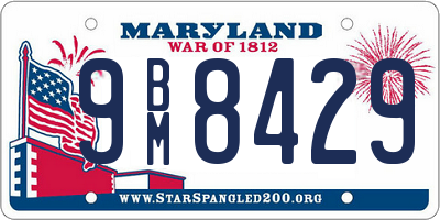 MD license plate 9BM8429