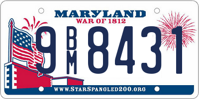 MD license plate 9BM8431