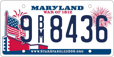 MD license plate 9BM8436