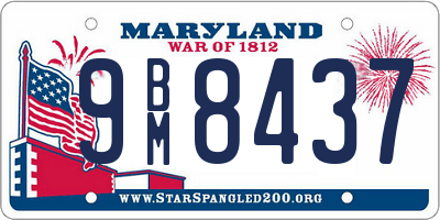 MD license plate 9BM8437