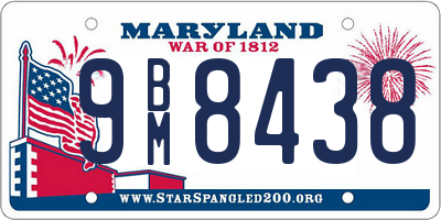 MD license plate 9BM8438