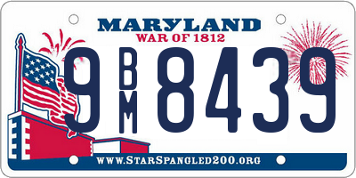 MD license plate 9BM8439