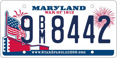 MD license plate 9BM8442