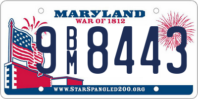 MD license plate 9BM8443