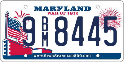 MD license plate 9BM8445