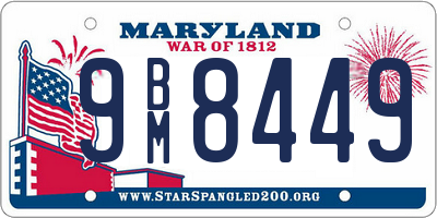 MD license plate 9BM8449