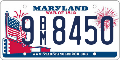 MD license plate 9BM8450