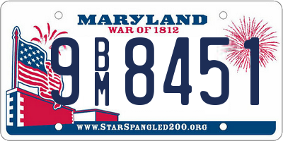 MD license plate 9BM8451