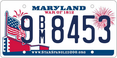 MD license plate 9BM8453