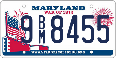 MD license plate 9BM8455