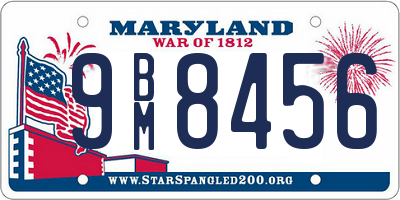 MD license plate 9BM8456