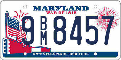 MD license plate 9BM8457