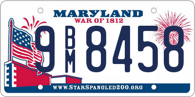 MD license plate 9BM8458