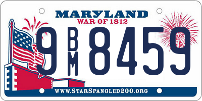 MD license plate 9BM8459