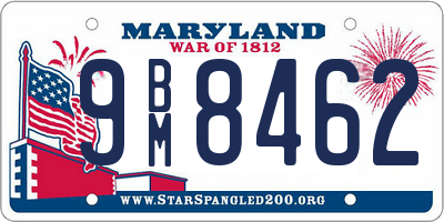 MD license plate 9BM8462