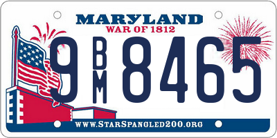 MD license plate 9BM8465