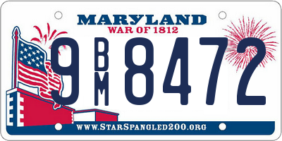 MD license plate 9BM8472