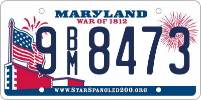 MD license plate 9BM8473