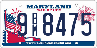 MD license plate 9BM8475