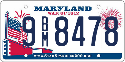 MD license plate 9BM8478