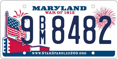 MD license plate 9BM8482