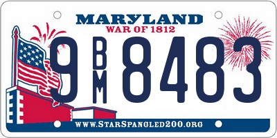 MD license plate 9BM8483