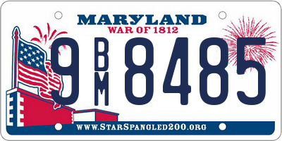 MD license plate 9BM8485