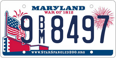 MD license plate 9BM8497