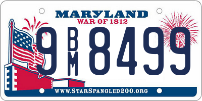 MD license plate 9BM8499