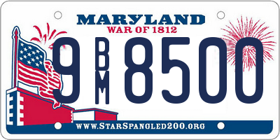 MD license plate 9BM8500