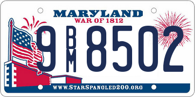 MD license plate 9BM8502