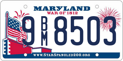 MD license plate 9BM8503