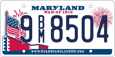 MD license plate 9BM8504