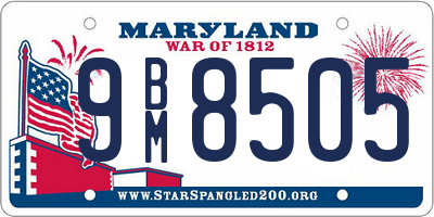 MD license plate 9BM8505