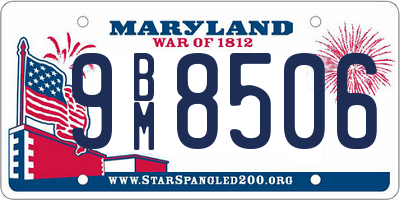 MD license plate 9BM8506