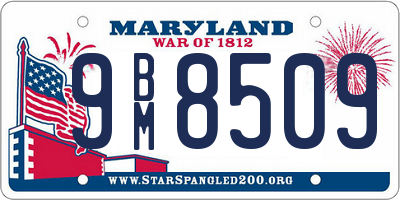 MD license plate 9BM8509