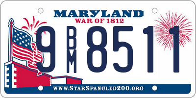 MD license plate 9BM8511