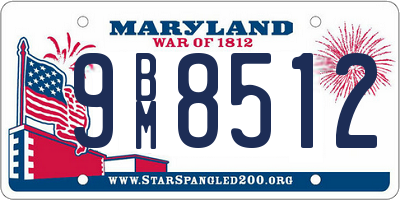 MD license plate 9BM8512